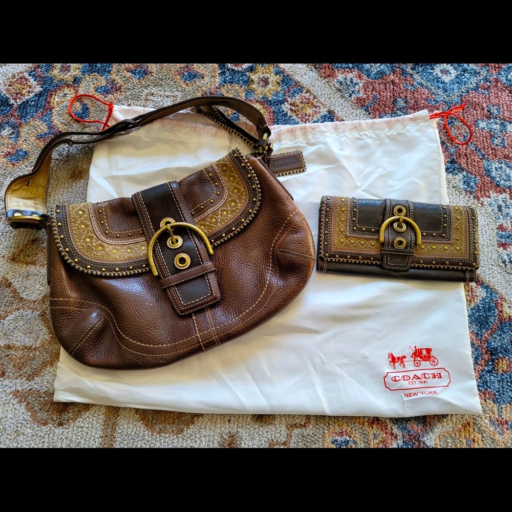 Coach satchel and matching wallet